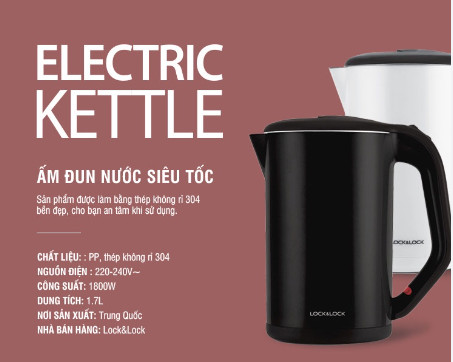 Bình Đun Siêu Tốc Lock&Lock EJK738 (1.7L)