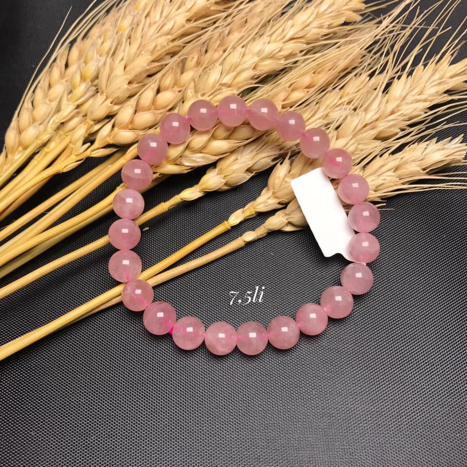 Vòng tay đá tự nhiên thạch anh hồng