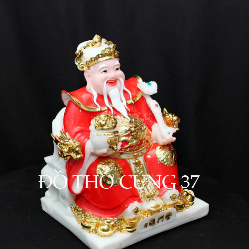 [ CAO 20 CM ] THẦN TÀI THỔ ĐỊA PHÚ QUÝ - MÀU ĐỎ [ COMPOSITE + BỘT ĐÁ  ]