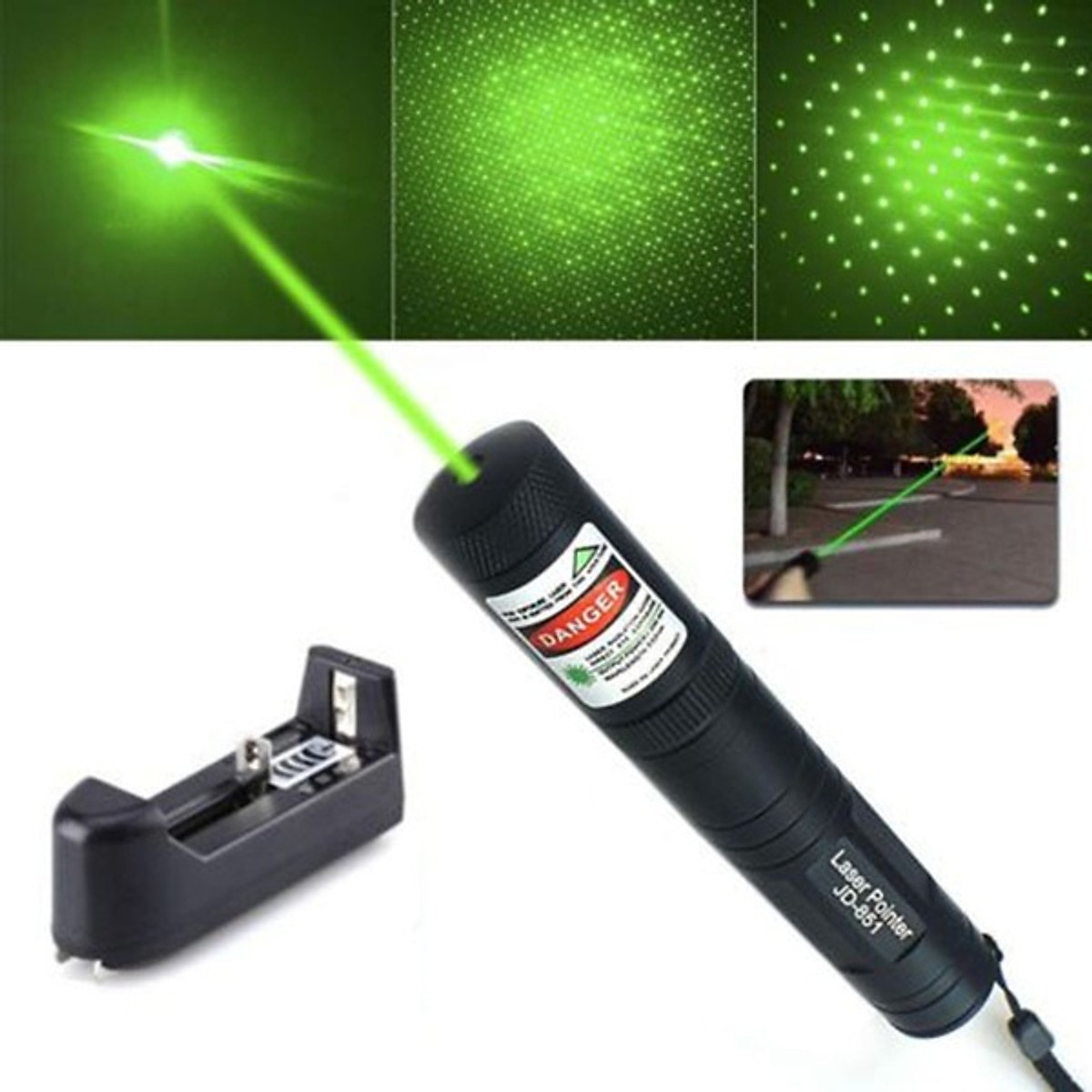ĐÈN LASER JD-851 GREEN POINT VÀ BỘ SẠC