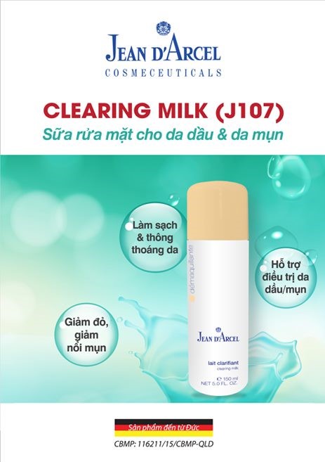 Sữa rửa mặt cho da dầu và da mụn - 150ml Clearing milk - J107