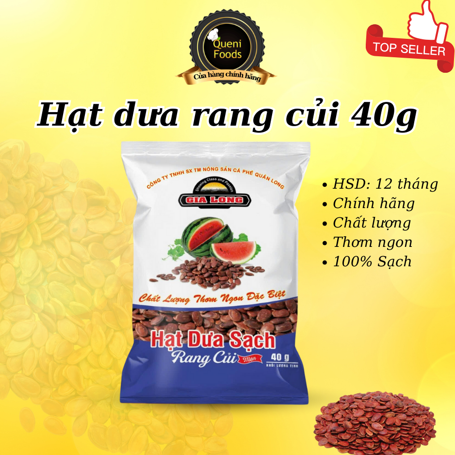 Hạt Dưa Sạch Gia Long vị mộc rang củi thơm giòn béo (40g)