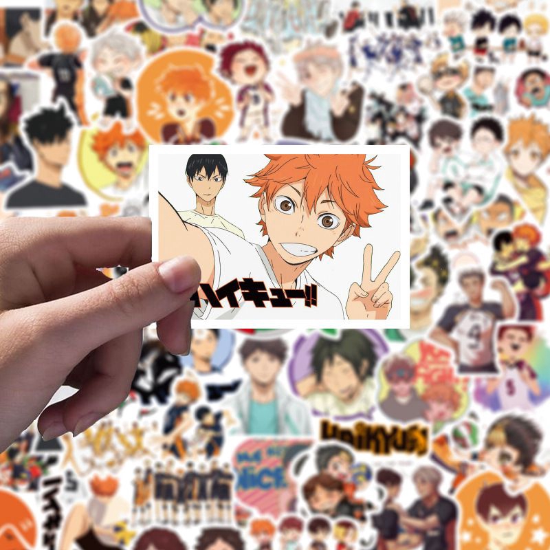 Set 30-80 Sticker Haikyuu ảnh decal hình dán ép lụa