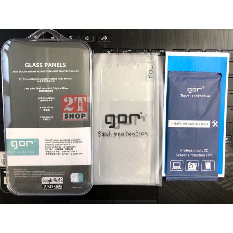 KÍNH CƯỜNG LỰC GOR GOOGLE PIXEL 3 FULL MÀN HÌNH (KÍNH TRONG), BỘ 2 KÍNH