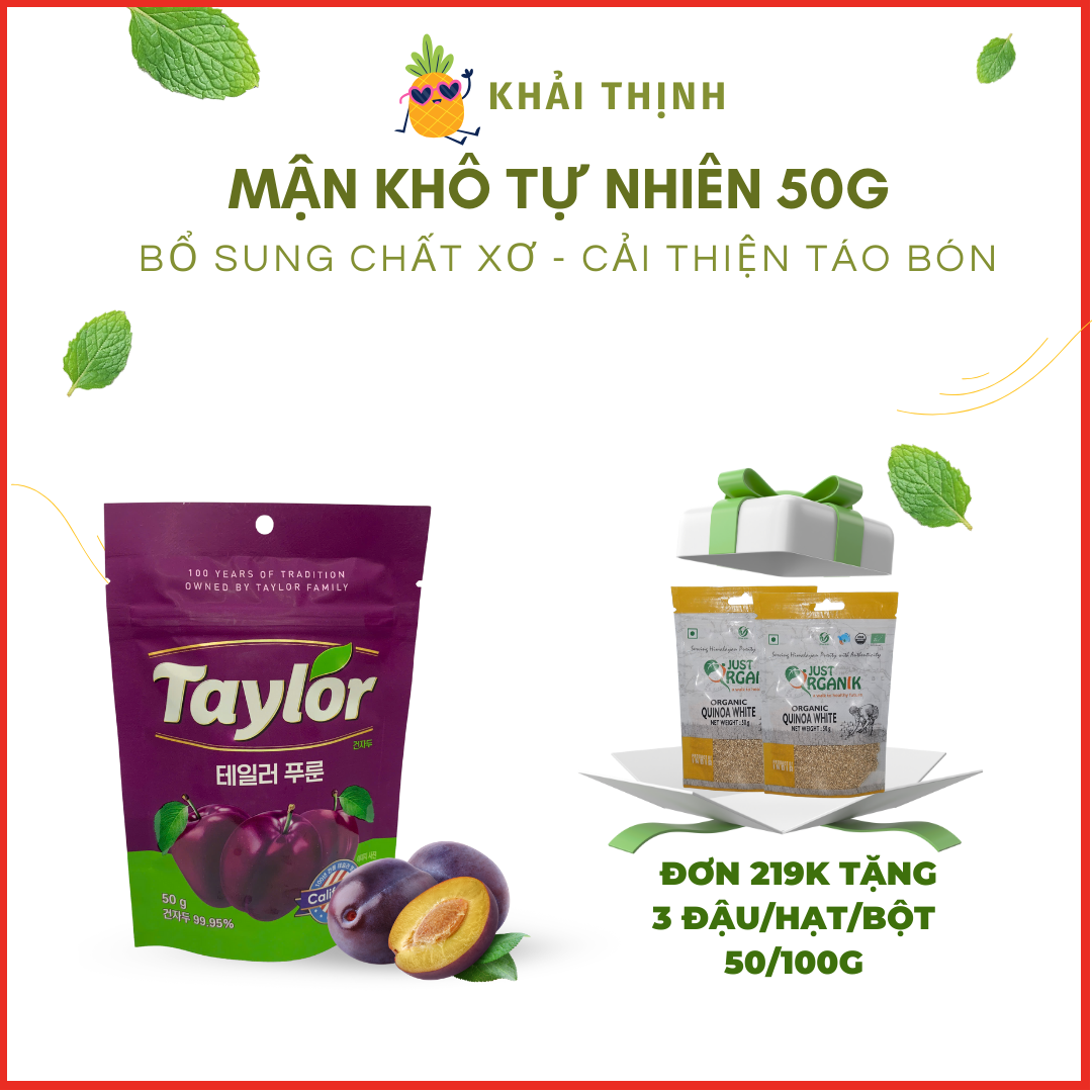 Mận khô Taylor Tự Nhiên không thêm Đường Giảm Táo Bón Cho Bé Ăn