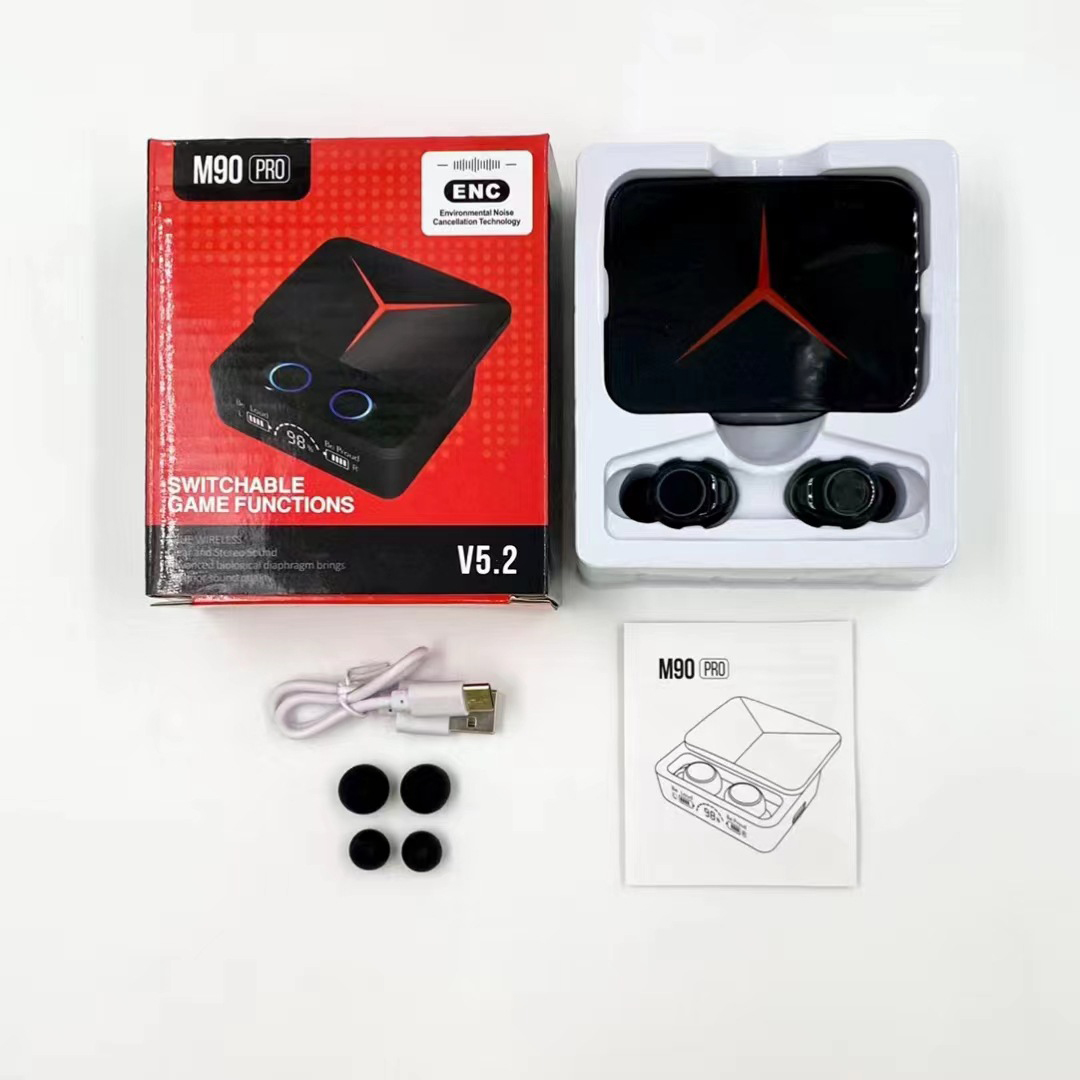 Bluetooth headset wireless M90 multi chức function, built-in microphone voice control, multi-point connection