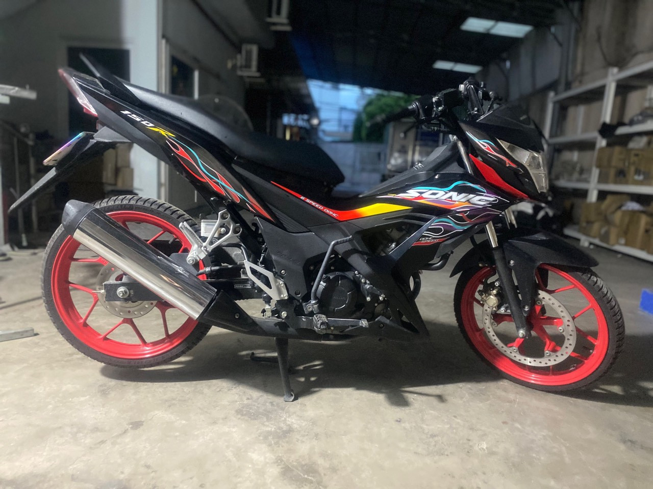 Tem Rời Sonic mẫu lửa màu đen đỏ vàng trắng tím