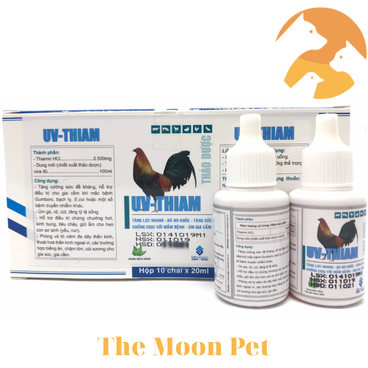 UV Thiam [10 lọ x 20ml] Thảo dược Gà đá tăng lực nhanh, đá bo khỏe, tăng sức chống chịu