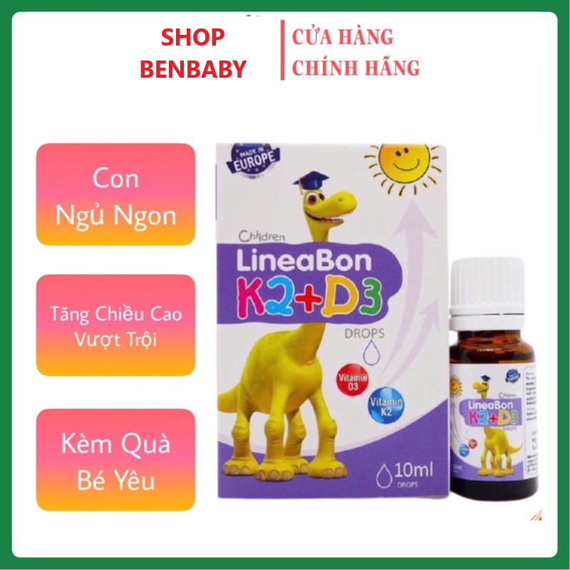 [FREESHIP - MẪU MỚI] LineaBon K2+D3 drops Vitamin K2 D3 tăng chiều cao date mới nhất