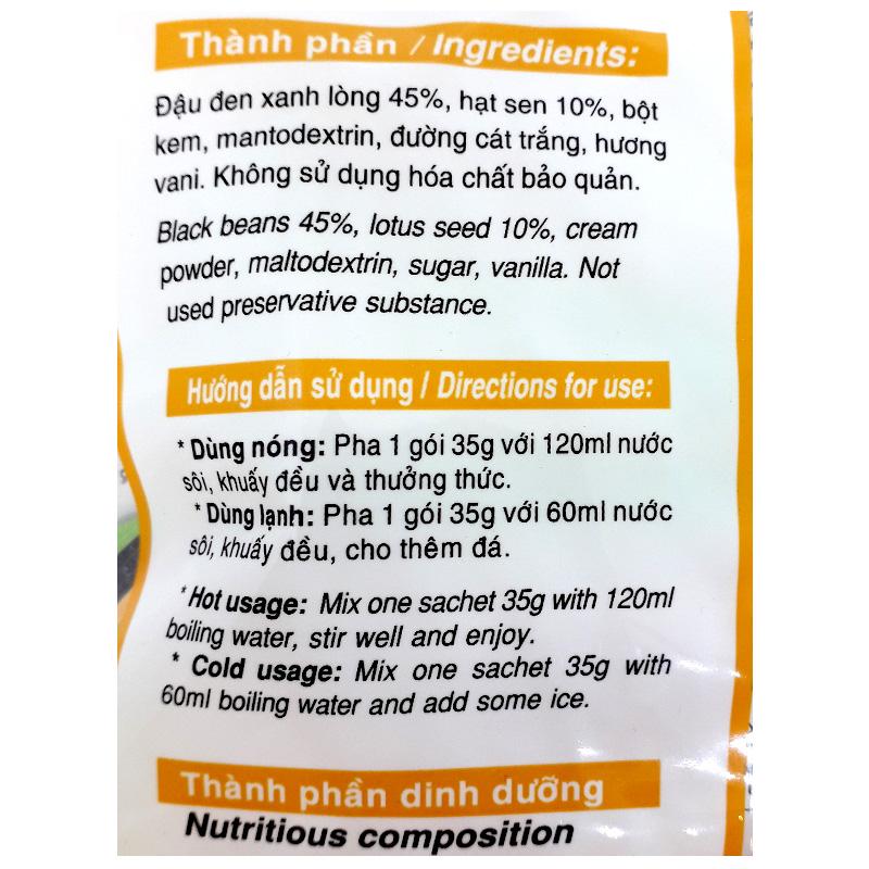 Bột đậu đen xanh lòng có đường Bích Chi - 350g/túi
