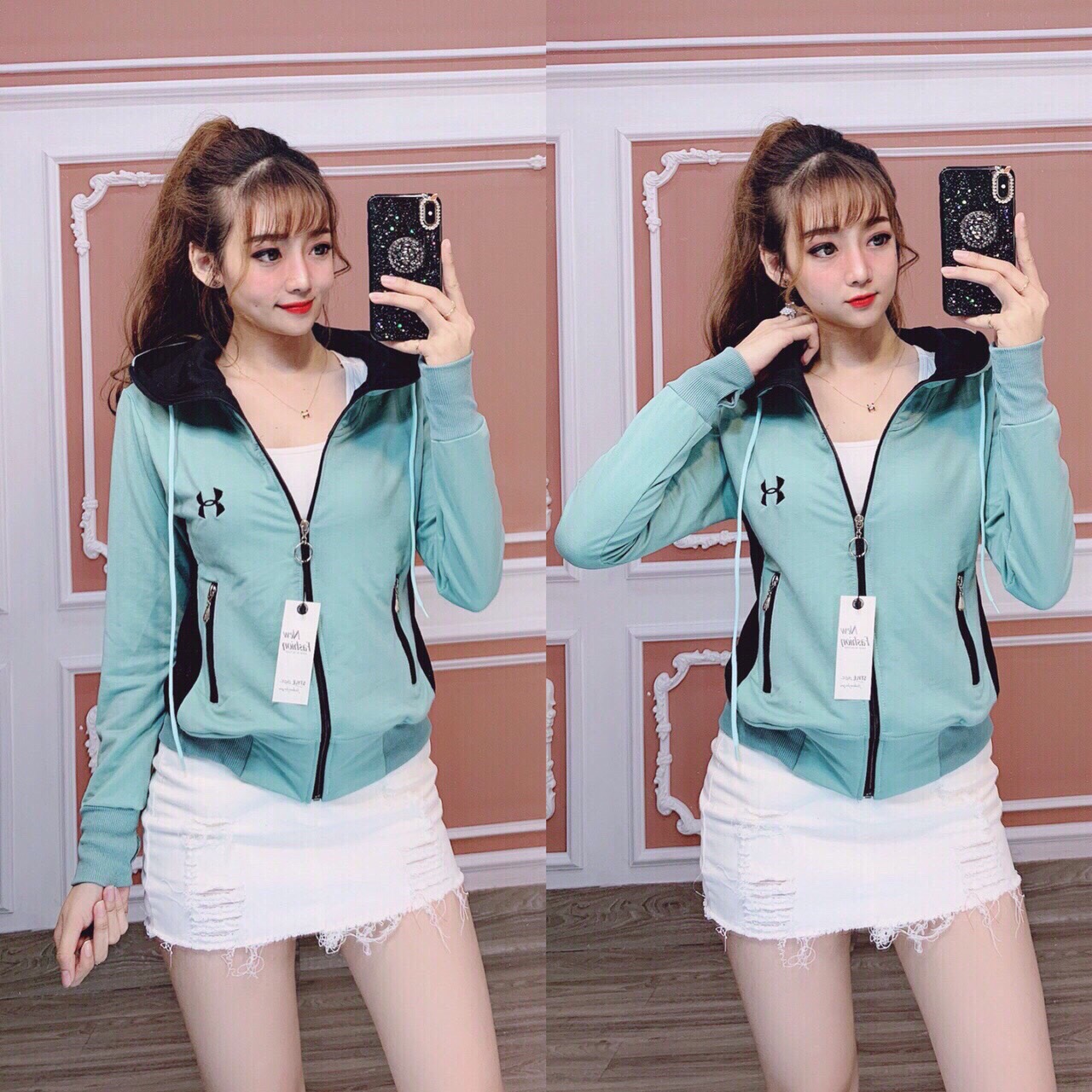 [FreeshipMAX] [HCM]Áo Khoác Nữ 6 Túi Phối Màu Thời Trang