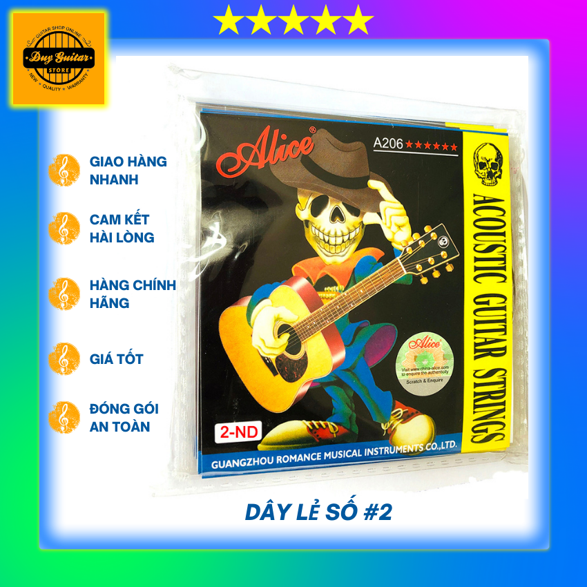 Dây đàn guitar acoustic Alice A206 Dây lẻ dây số 2 mua nhiều giảm nhiều