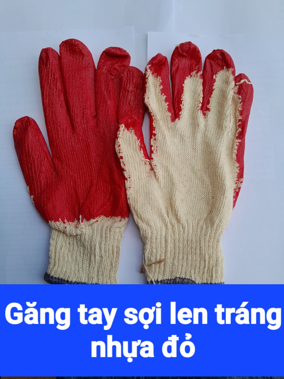 Găng tay bảo hộ sợi len, nilon phủ nhựa và sợi len phủ nhựa, Bao tay bảo hộ lao động free size