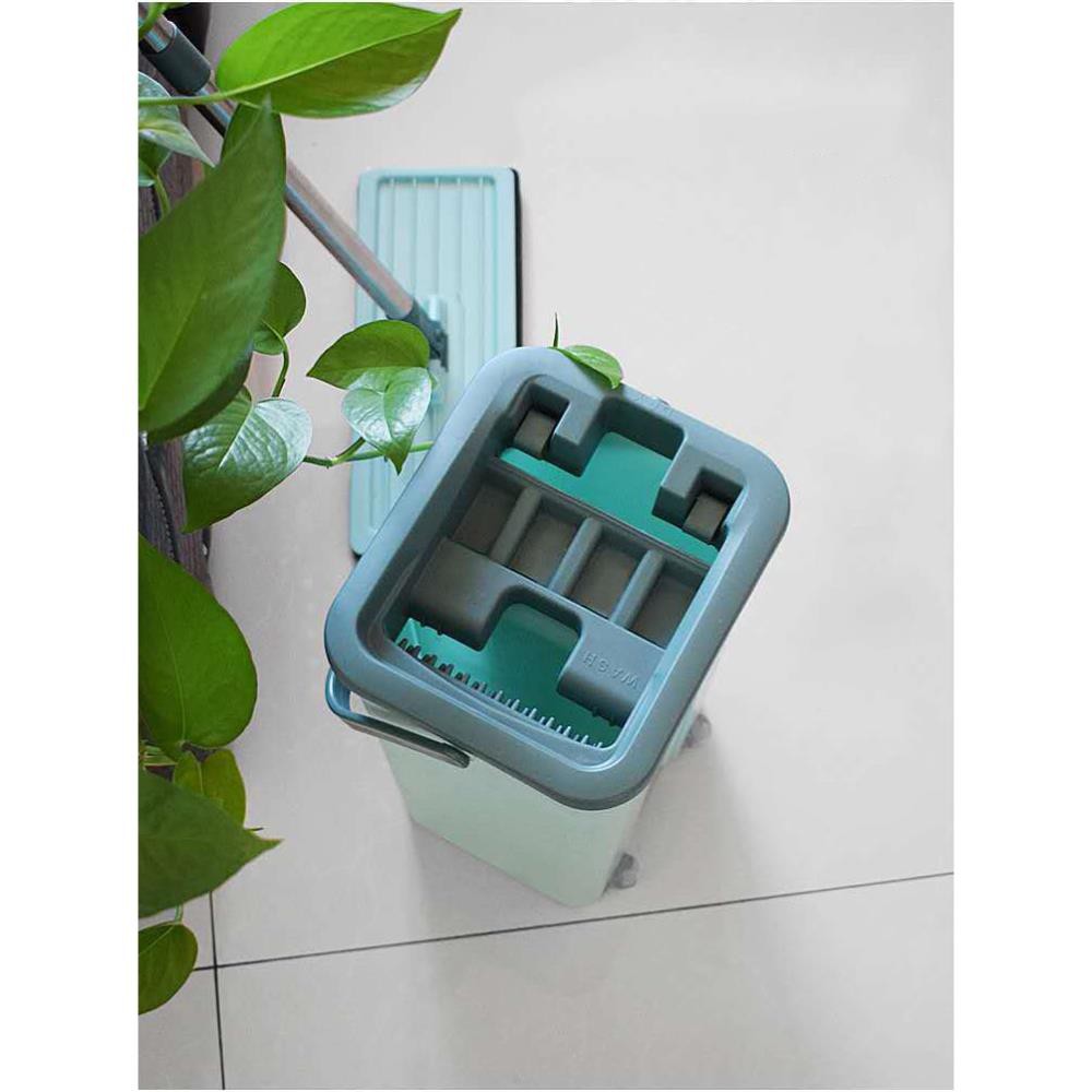 Bộ Lau Nhà 360 Độ 4 In 1 Tự Vắt Thông Minh Đa Năng Xoay 2 Vách Ngăn Cao Cấp
