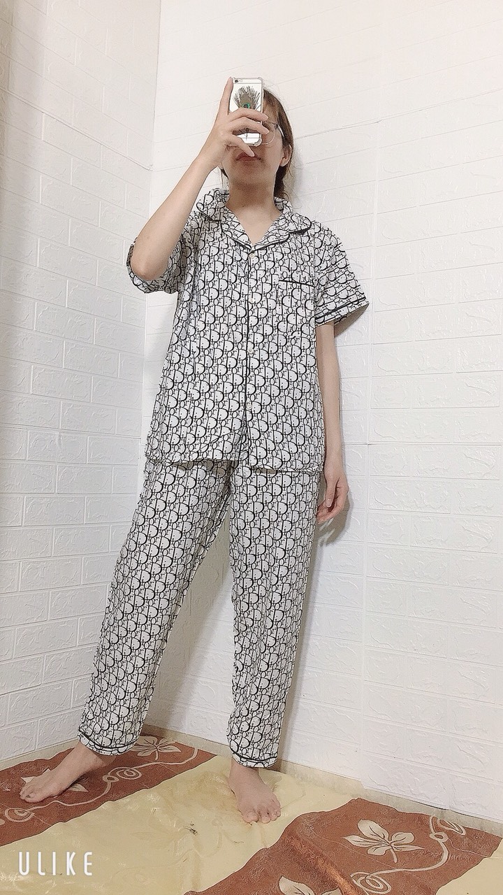 Bộ pijama mặc nhà nữ- Áo cộc quần dài