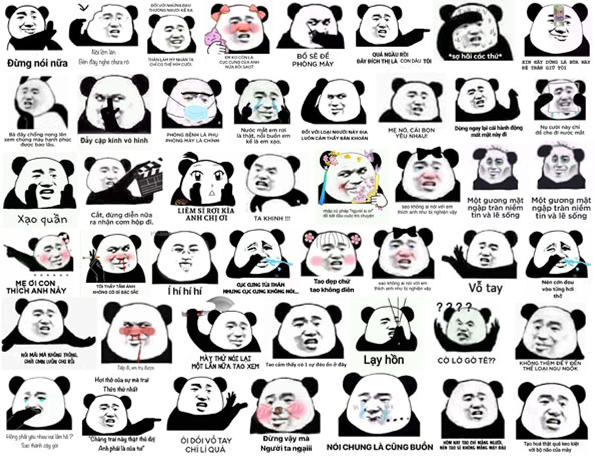 Lịch sử giá Sticker set 30 đến 100 ảnh Meme Gấu Trúc bựa. cute ...