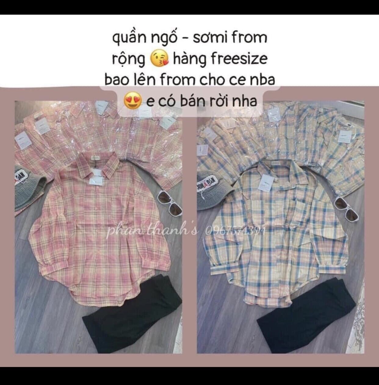 Set Quần Legging Ngố + Sơ Mi Kẻ Sọc