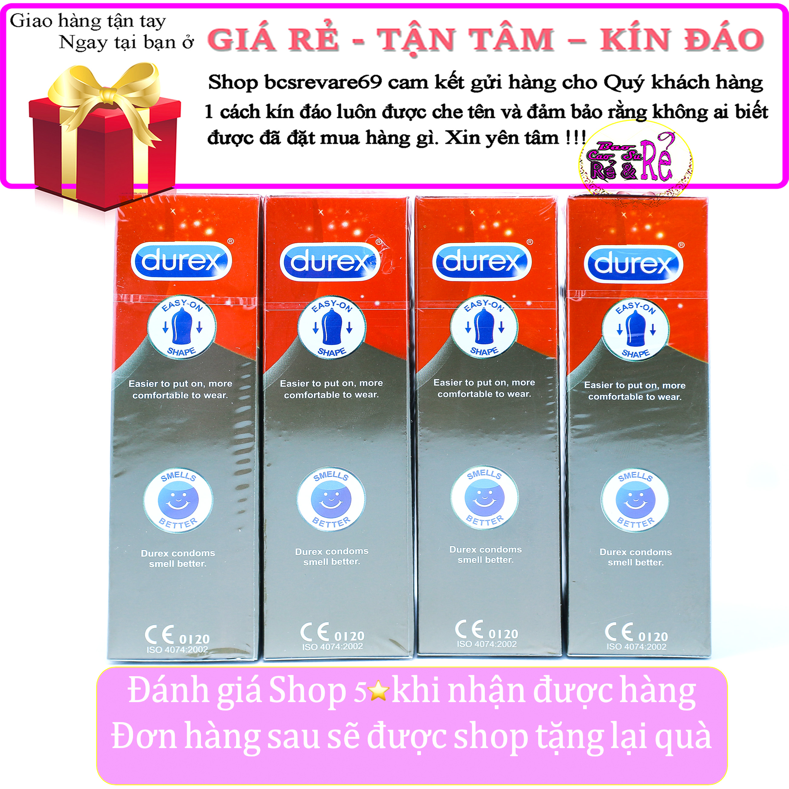Combo 4 Hộp 48 Cái Bao Cao Su Siêu Mỏng Durex Fetherlite