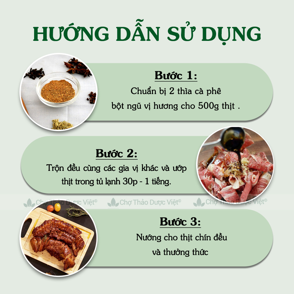 Bột ngũ vị hương 1kg, bột gia vị ướp thịt nướng, chiên, rán, thơm ngon, chuẩn vị
