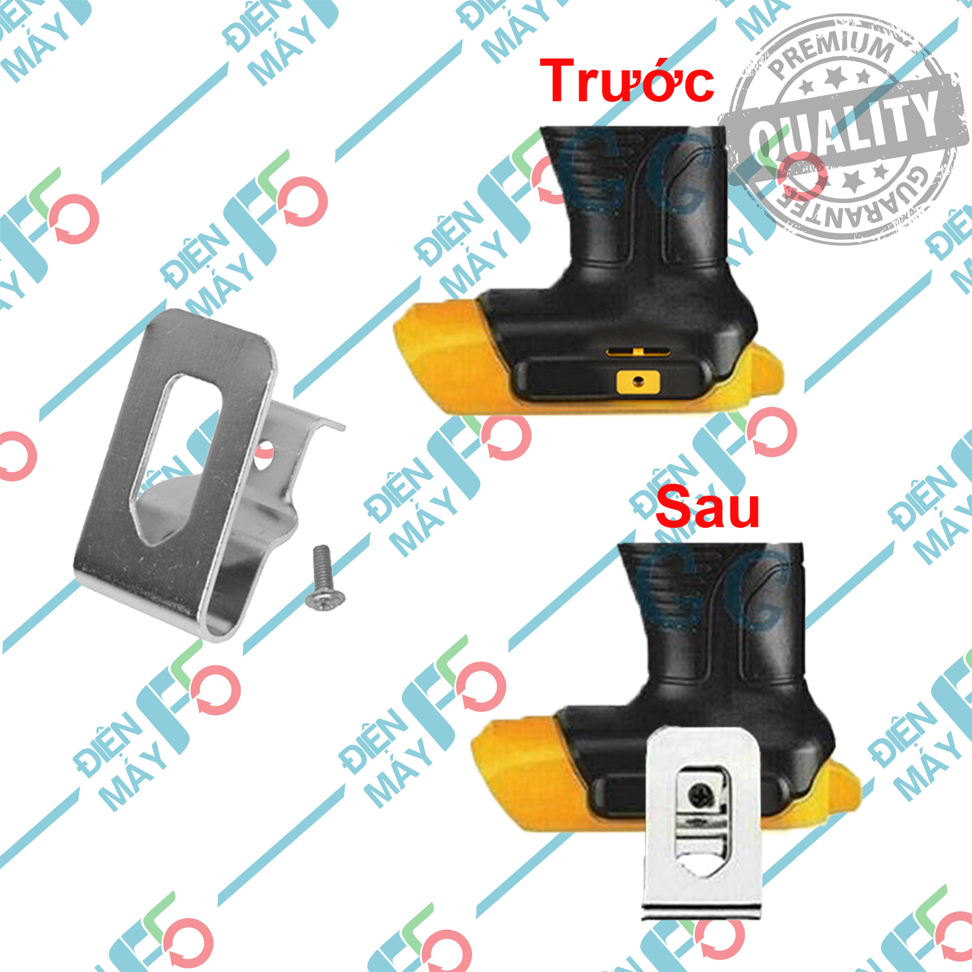 DMF5 Móc Kẹp Thắt Lưng Thay Thế Cho Máy Dewalt 18V (Bộ SP gồm 1 móc, 1 vít)