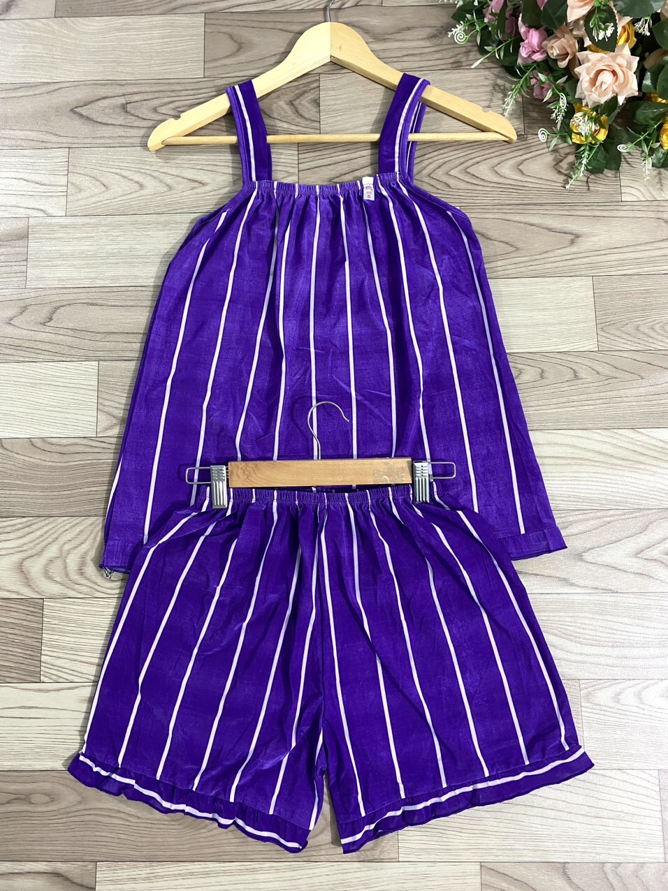 [2 SIZE 45-60KG TÙY CHIỀU CAO] SET BỘ NGỦ THUN LẠNH ĐÙI KẺ THỜI TRANG