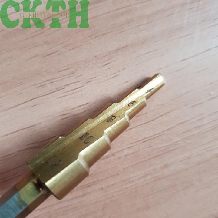 Mũi khoan tháp 4-12mm chuôi lục giác