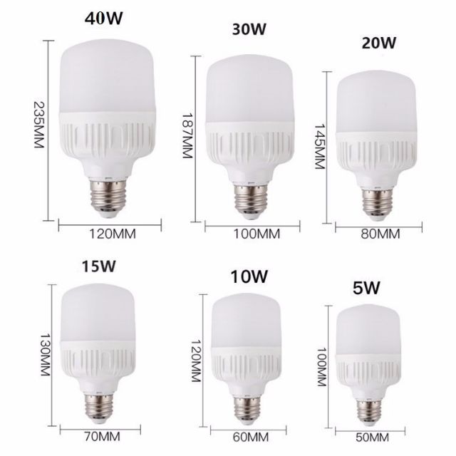 Bóng đèn Led trụ 20w 30w 40w a.s trắng bup trụ bulb siêu sáng tiết kiệm điện kín nước