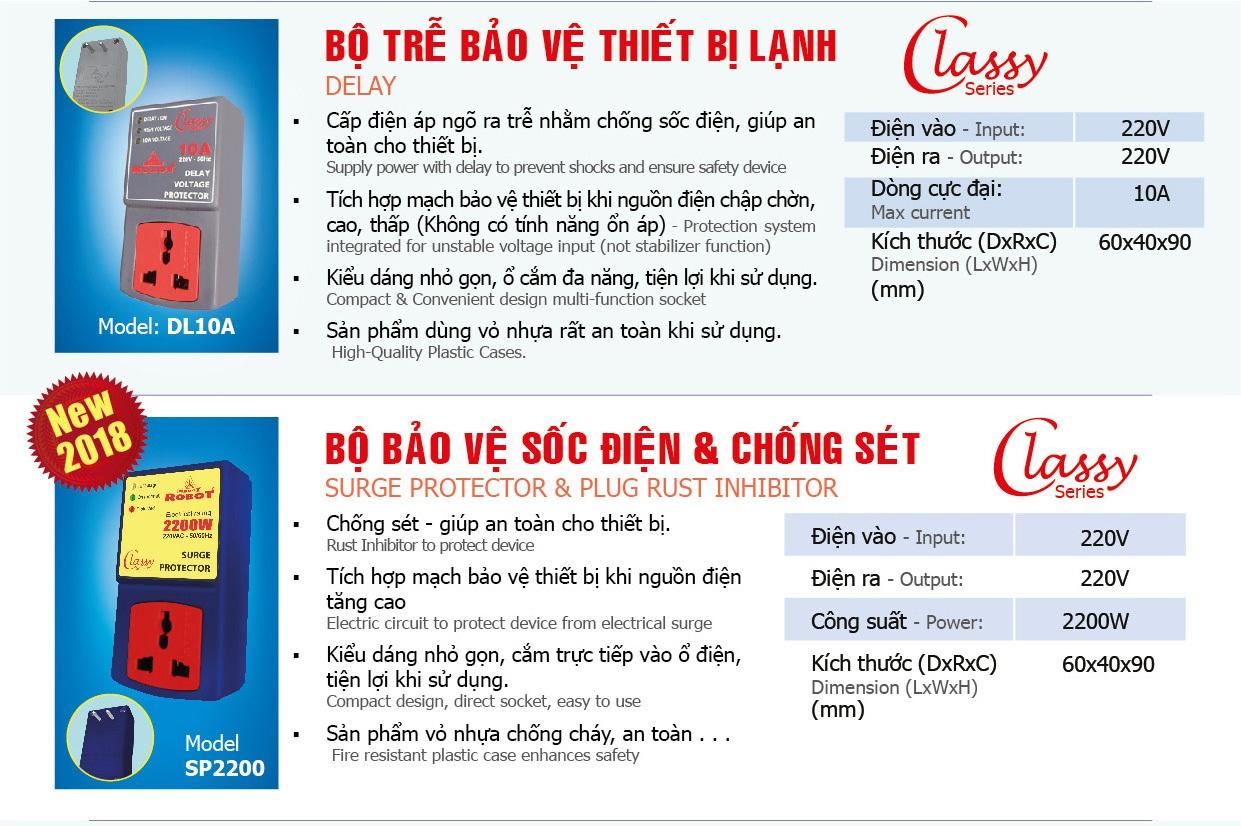 BỘ TRỄ BẢO VỆ THIẾT BỊ LẠNH ROBOT CLASSY SERIES