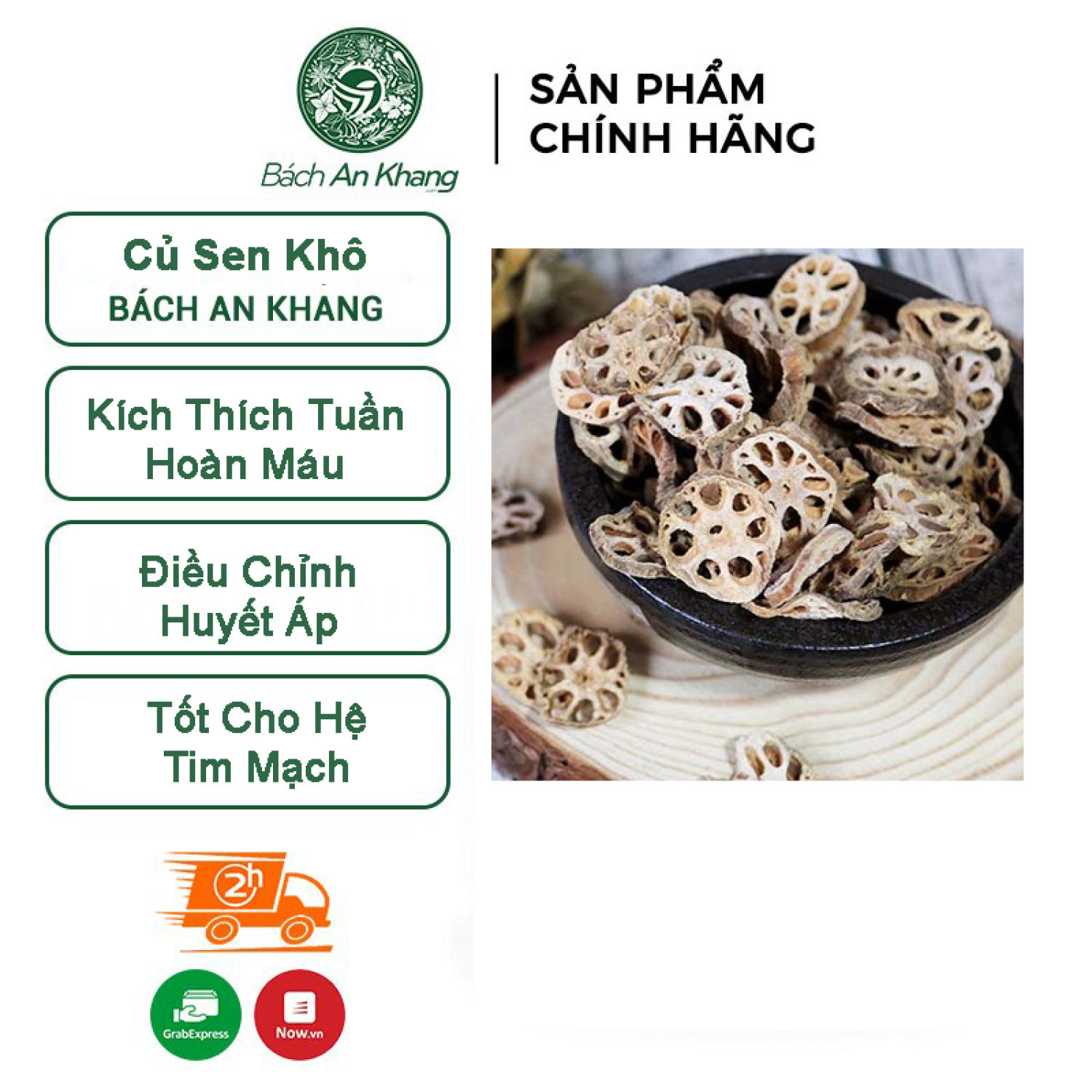 Củ sen khô thượng hạng Bách An Khang 1kg tác dụng hỗ trợ điều t r ị mất ngủ