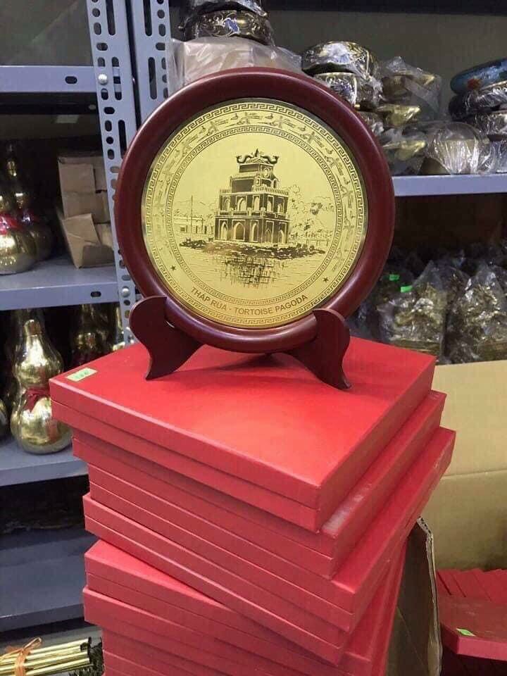 Đĩa Đồng Quà Tặng Mỹ Nghệ 23cm