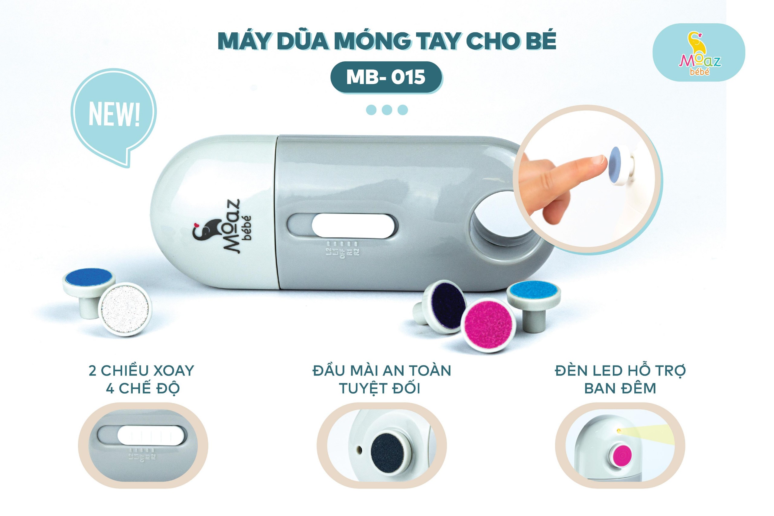 Máy dũa móng tay cho bé Moaz bebe MB015