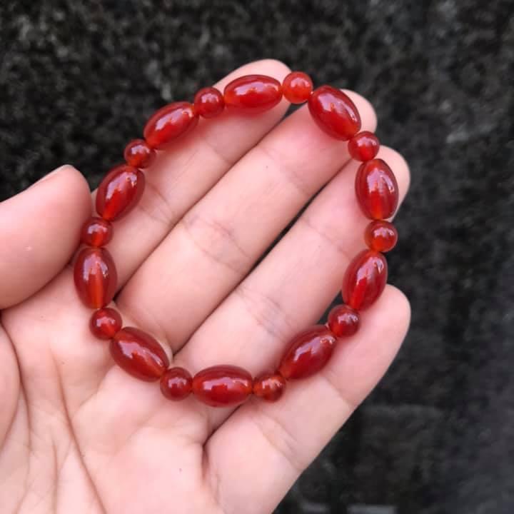 [HCM]VÒNG TAY LU THỐNG ĐÁ MÃ NÃO ĐỎ 8LY