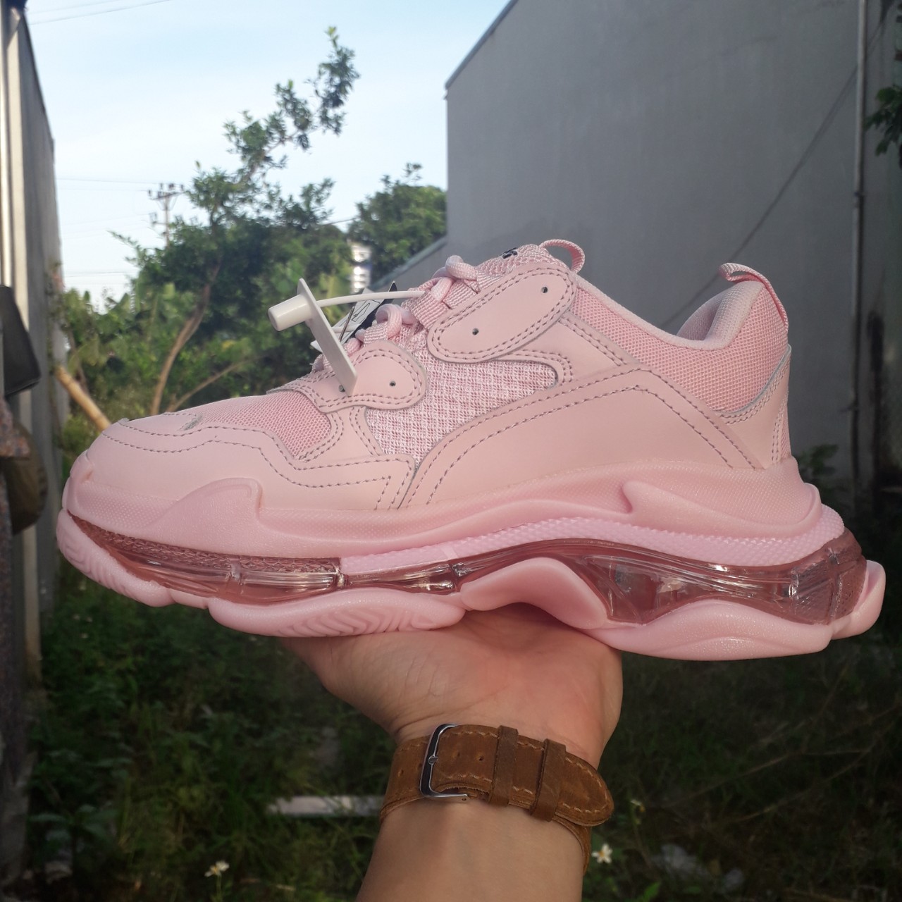 Giày thể thao Sneaker Ba len đế khí hồng đào