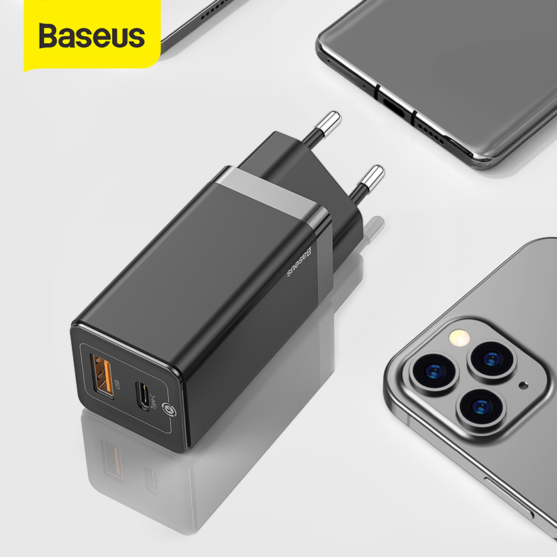 Bộ sạc nhanh USB Baseus 65W GaN2 4.0 3.0 hỗ trợ SCP siêu tăng áp cho iPhone 11 Pro Max iPad Pro Macbook Pro Xiaomi Samsung Huawei - INTL