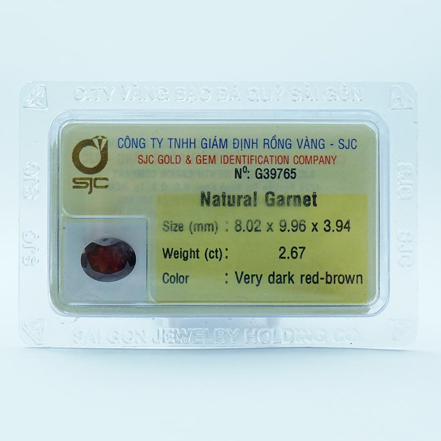 Viên đá Garnet kiểm định tự nhiên mài giác oval