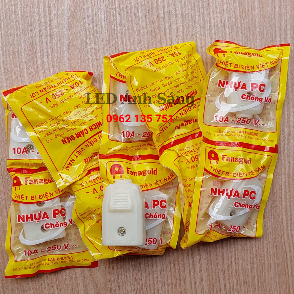 Combo 10 phích cắm 4 ly, phích nối âm Fanagold