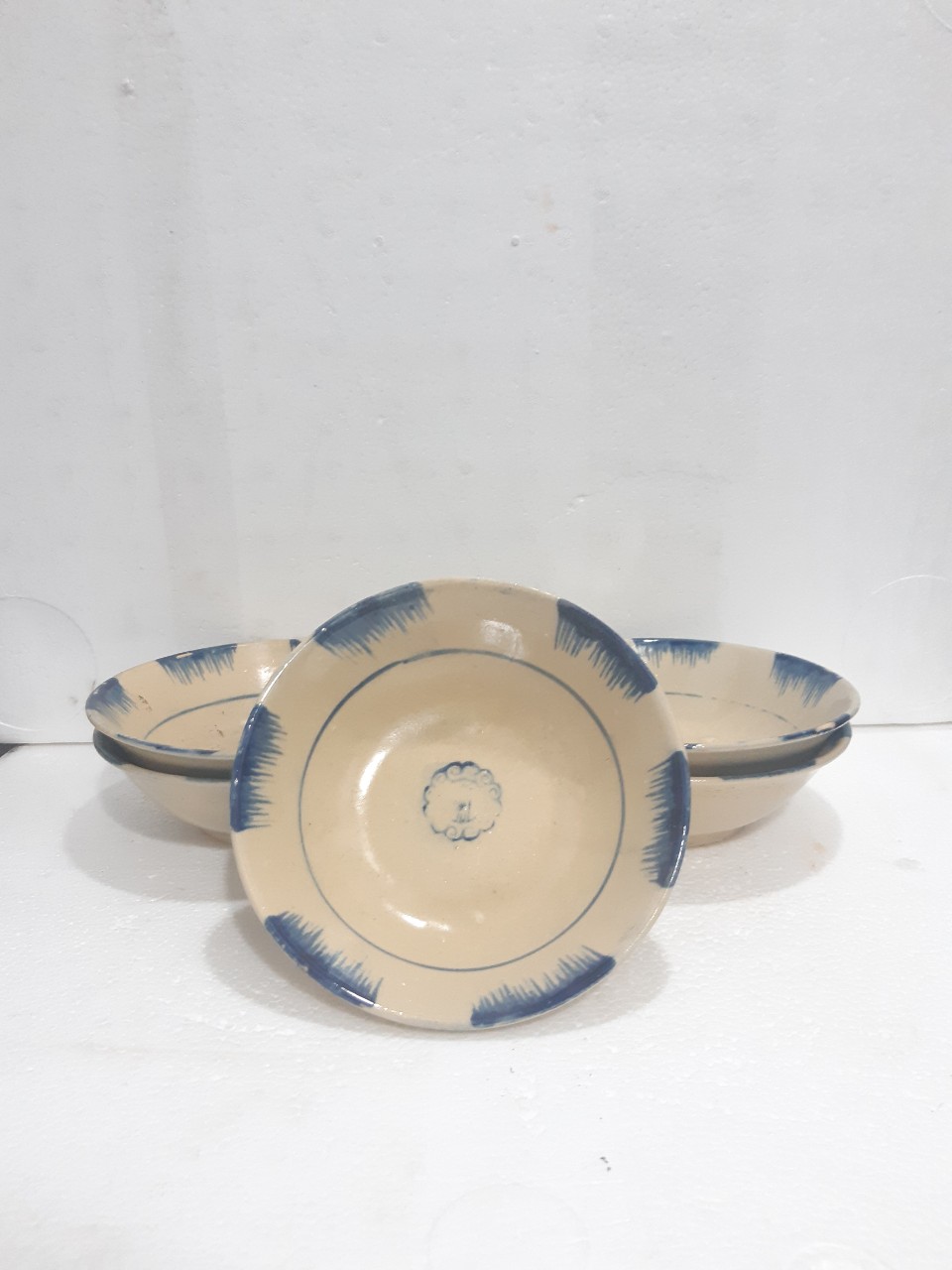 Combo 5 tô kiểu xưa bè xanh ( bằng sành) 18 cm