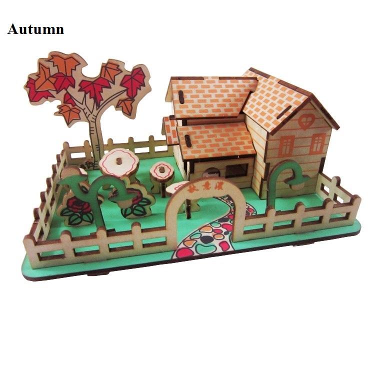 Đồ chơi lắp ráp Mô hình Nhà gỗ Mùa Thu Autumn