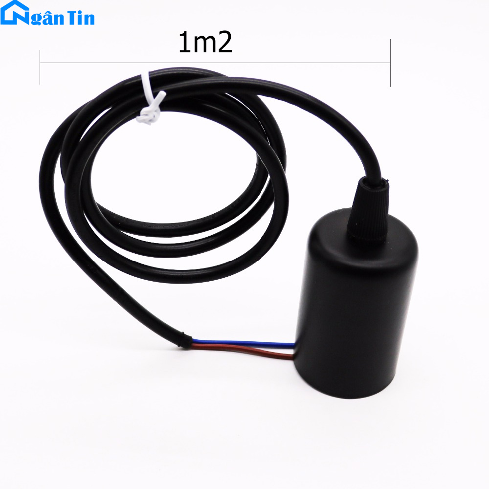 Bộ dây đèn thả Led thả trang trí màu đen E27 220V (Tặng kèm bóng dài Led Edison 4w ánh sáng vàng)