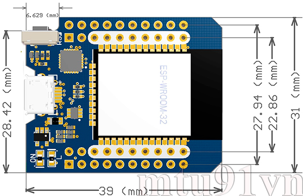 Mạch Thu Phát WiFi D1 mini ESP32 ESP-32 WiFi + Bluetooth BLE
