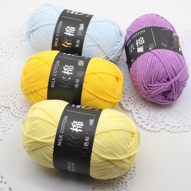Len milk cotton mác đen cuộn 50g (mã màu 01-40)