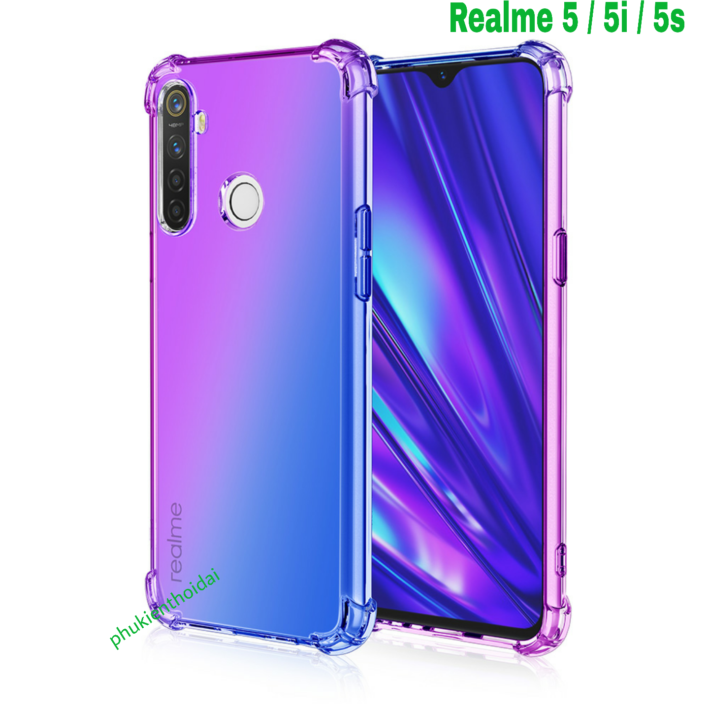 Ốp lưng Oppo Realme 5i / Realme 5 / Realme 5s dùng chung dẻo TPU đa sắc thời trang lồi 4 góc cao cấp