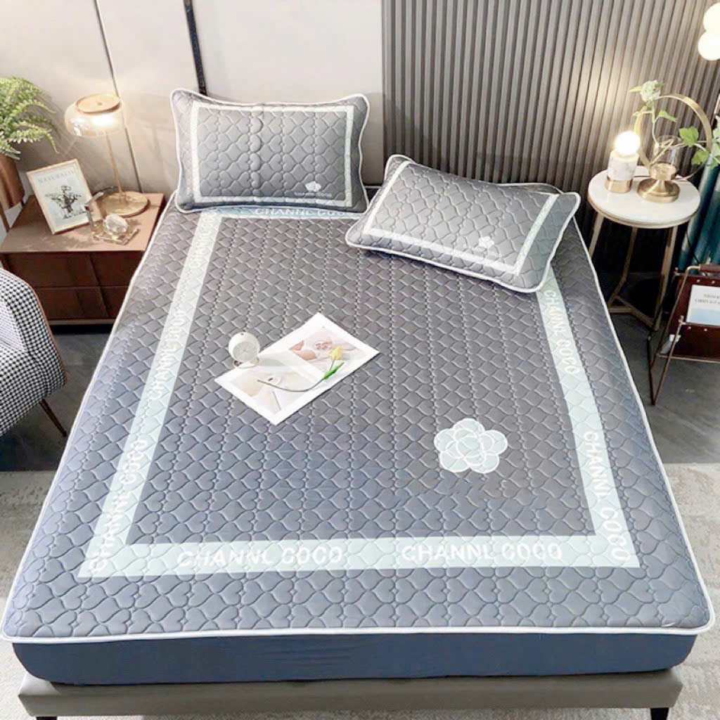 [ TẶNG KÈM 2 VỎ GỐI ] Chiếu Điều Hòa Cao Su Non Bo Chun (1m6/1m8/2m2) Mẫu Mới -