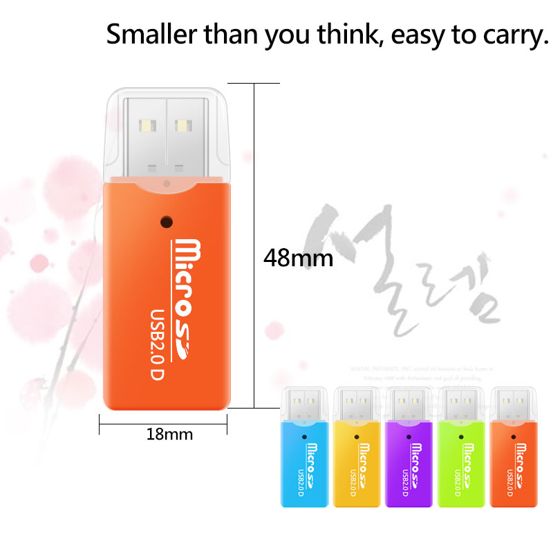 Portable Mini Usb 20 Reader Supports Tf Sd Mobile Memory Card Pc Laptops Mini Portable USB 2.0 TF Micro SD Memory Card Reader for PC Laptop Computer