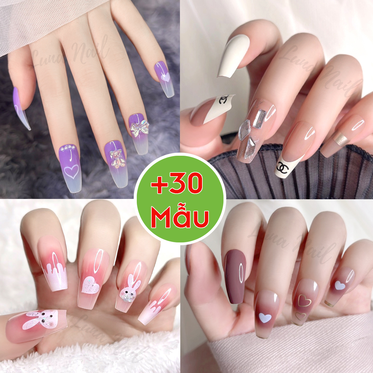 Móng Tay Giả Luna Nail Hộp 24 Nail Box Giá Rẻ Độ Bền cao