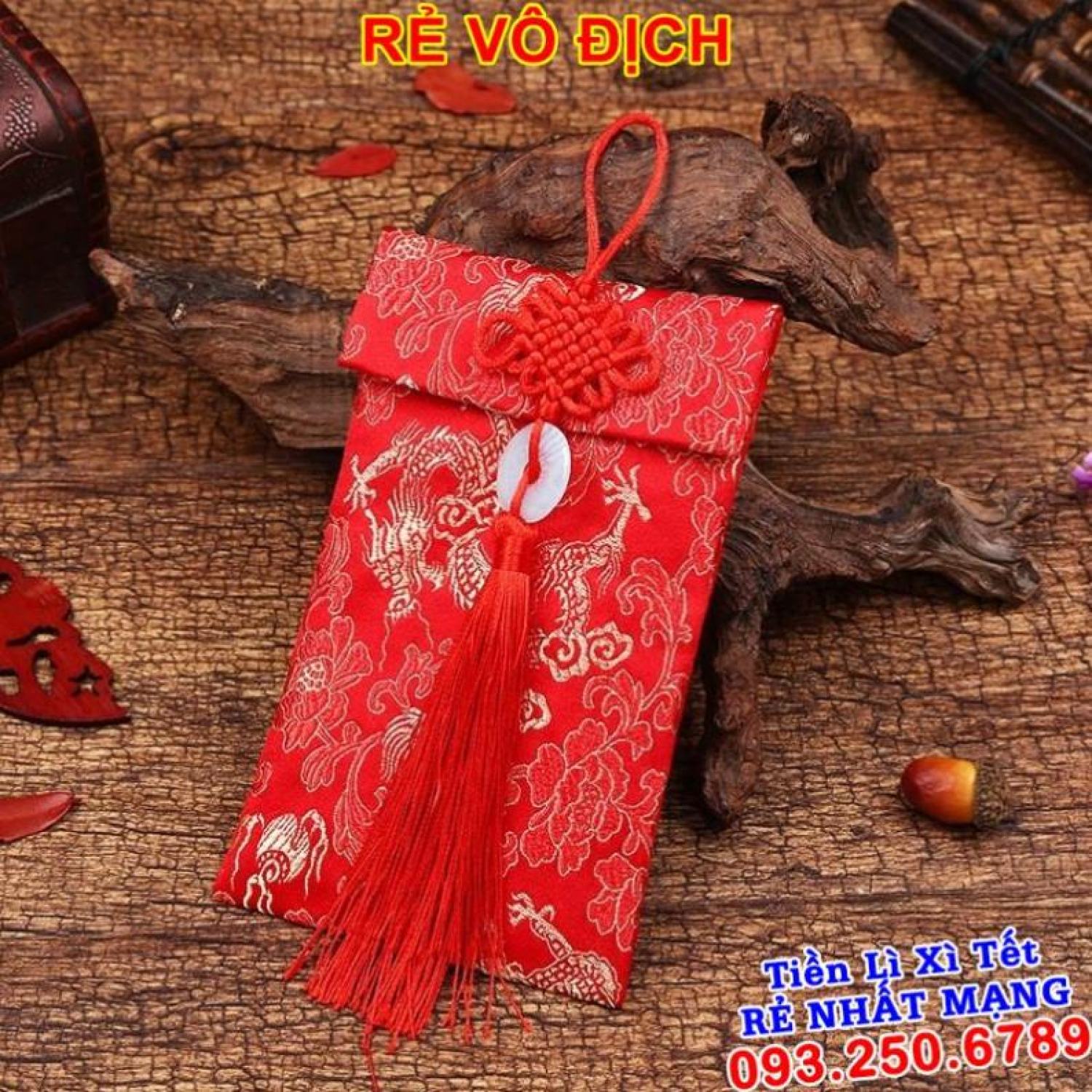 {TRỢ GIÁ} Bao lì xì gấm - HOA VĂN RỒNG NGỌC BỘI DỌC