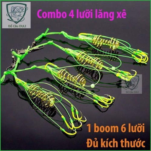lưỡi câu lăng xê hộp 4 lưỡi miễn ship