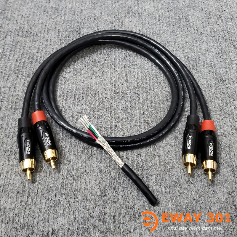 Original Hitachi 2 AV/RCA to 2 AV/RCA out audio cable