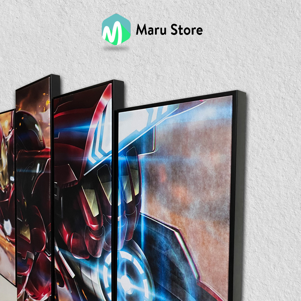 Bộ 5 Tranh Iron Man Treo Tường Có Khung Composite