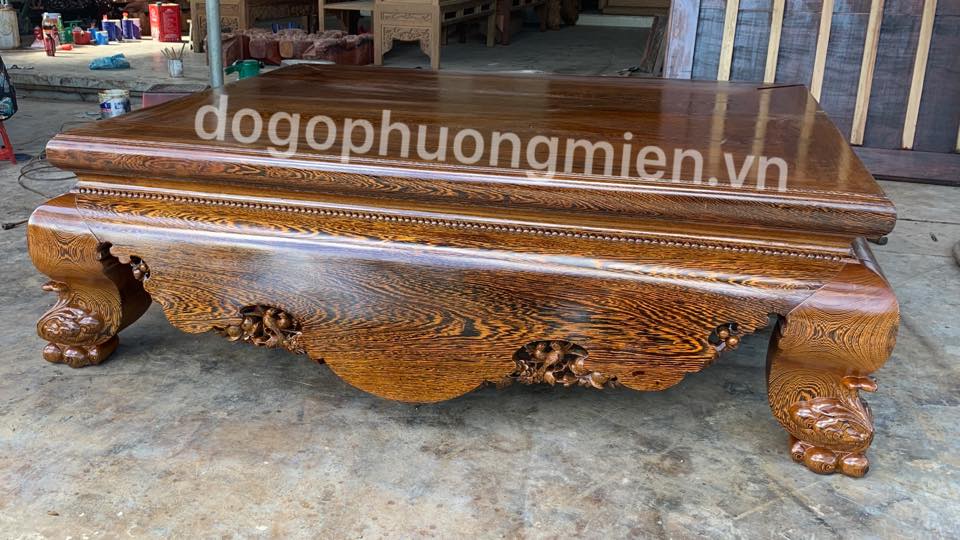 Sập trơn gỗ gụ cổ liền 1m8 x 2m2.
